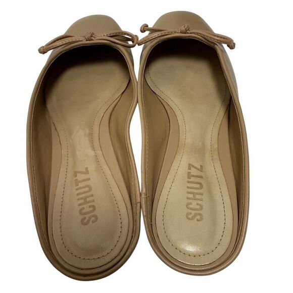 NWT Anthropologie Schutz Lolita Flats – Nude Leather Bow Slip-On Shoes, Size 6 - Picture 7 of 9